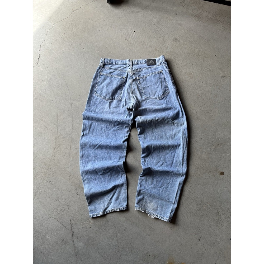 Vintage Levis SilverTab Baggy Light Wash Blue Denim Jeans Mens 36x33 90s Style
